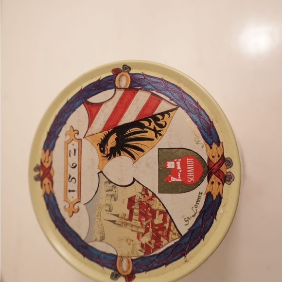 Vintage tea Tin with Stained Glass Design farmhouse moody decor kitchen storage - Picture 4 of 10